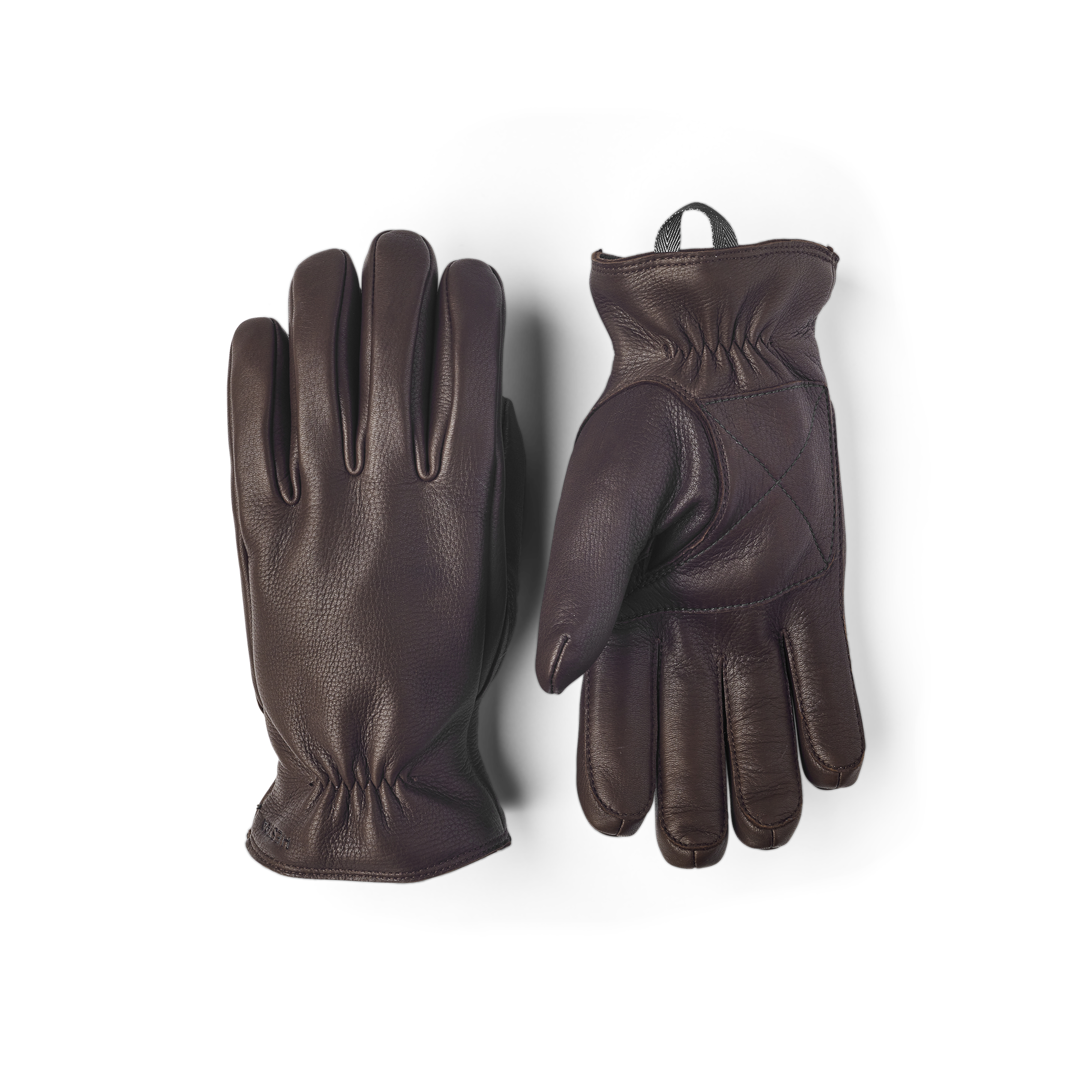 Brauner maschinengenähter Handschuh aus Hirschleder