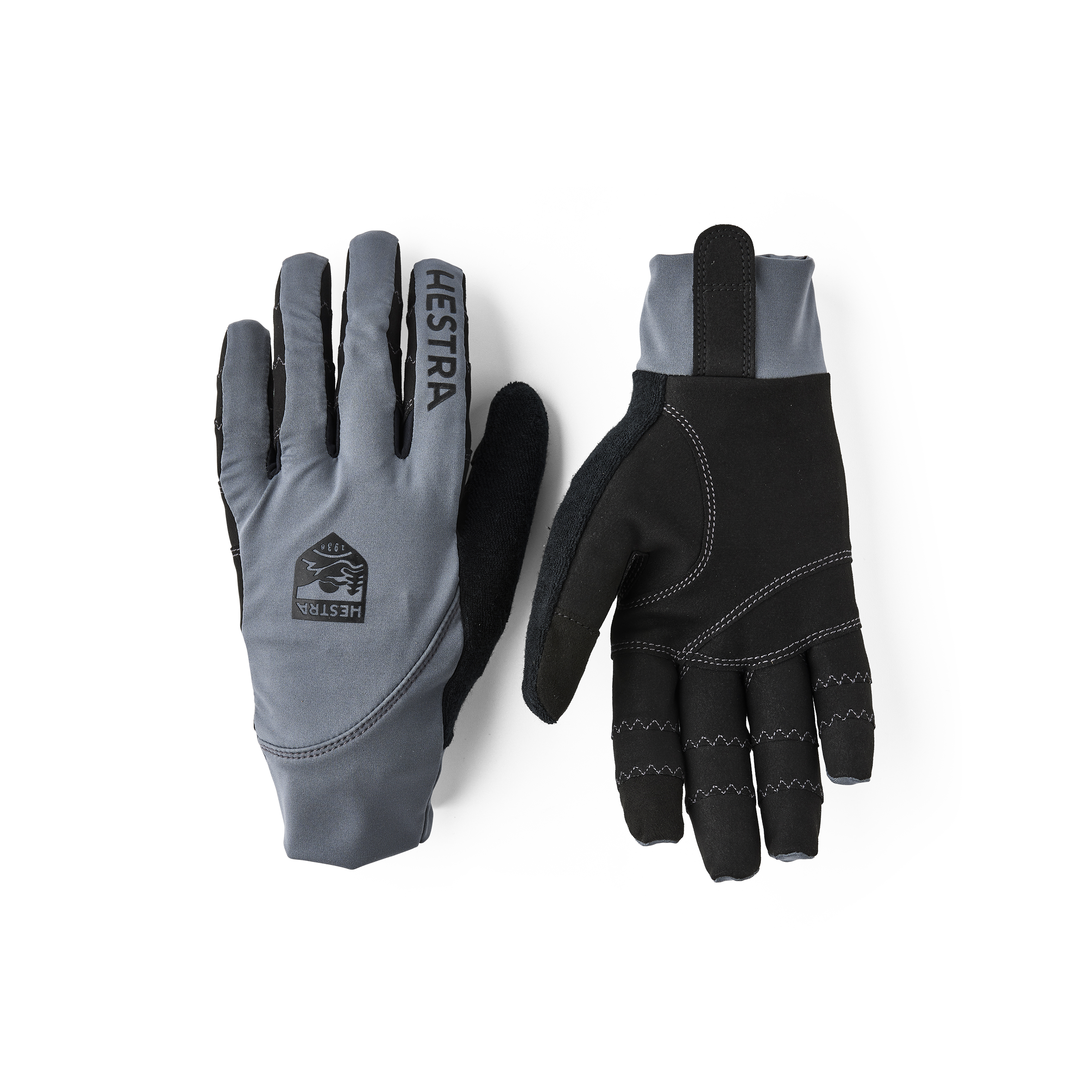 Hellbrauner Fahrradhandschuh mit Lycra an der Oberhand und hellbraunem synthetischem Wildleder an der Innenhand