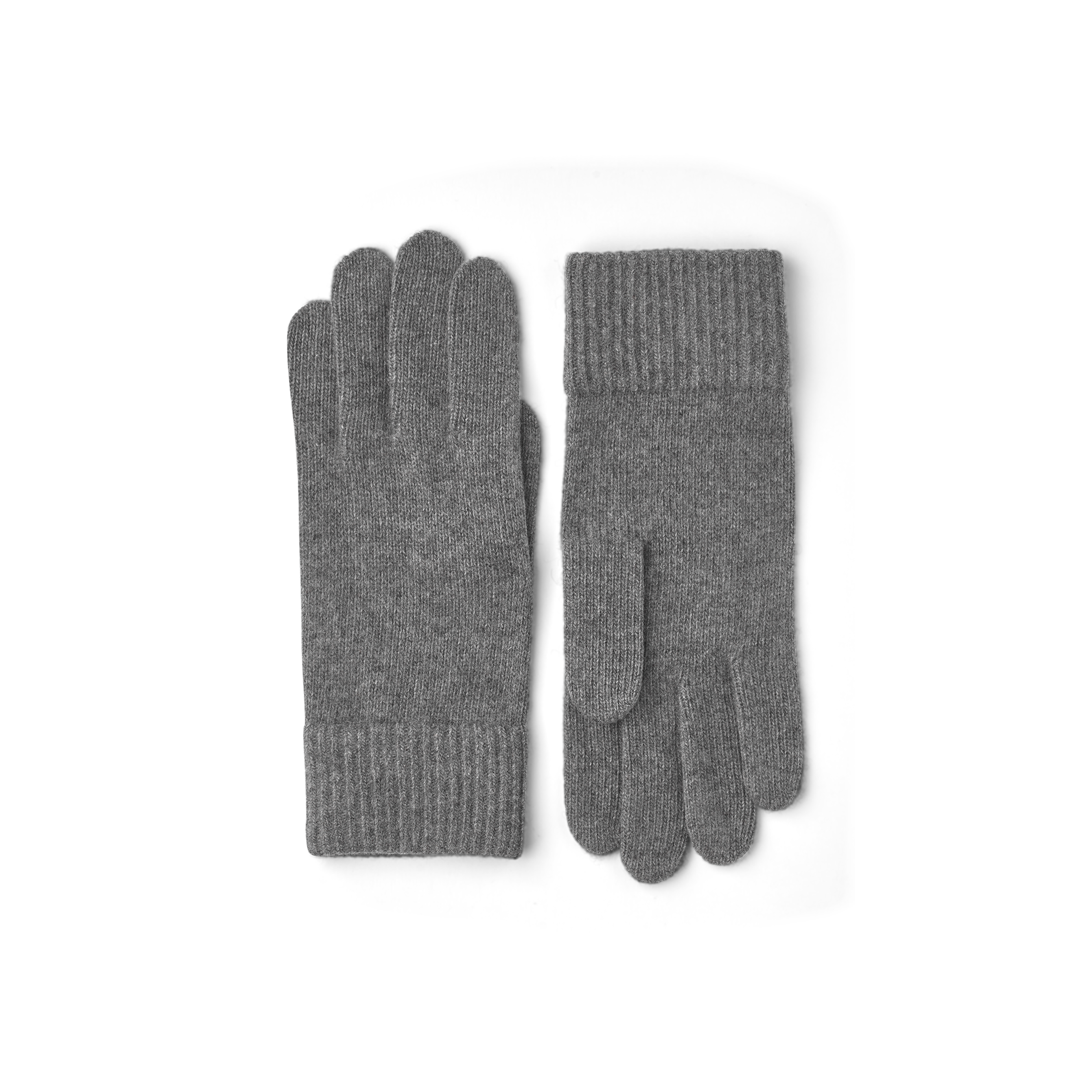 Grauer gestrickter Fingerhandschuh aus Kaschmir