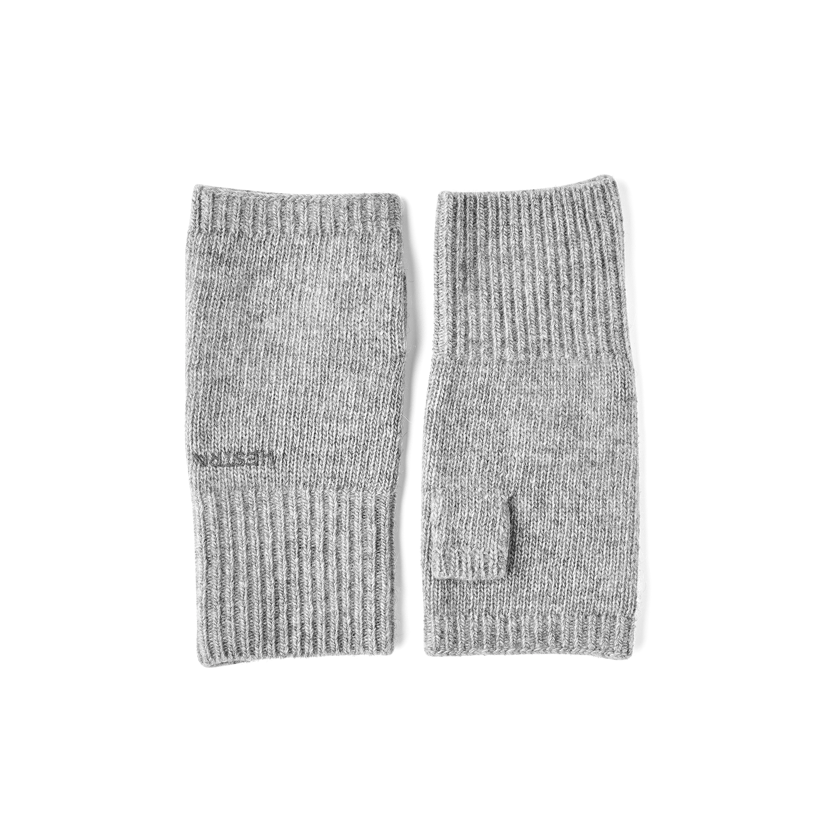 Hellgrauer gestrickter Pulswärmer aus Kaschmir