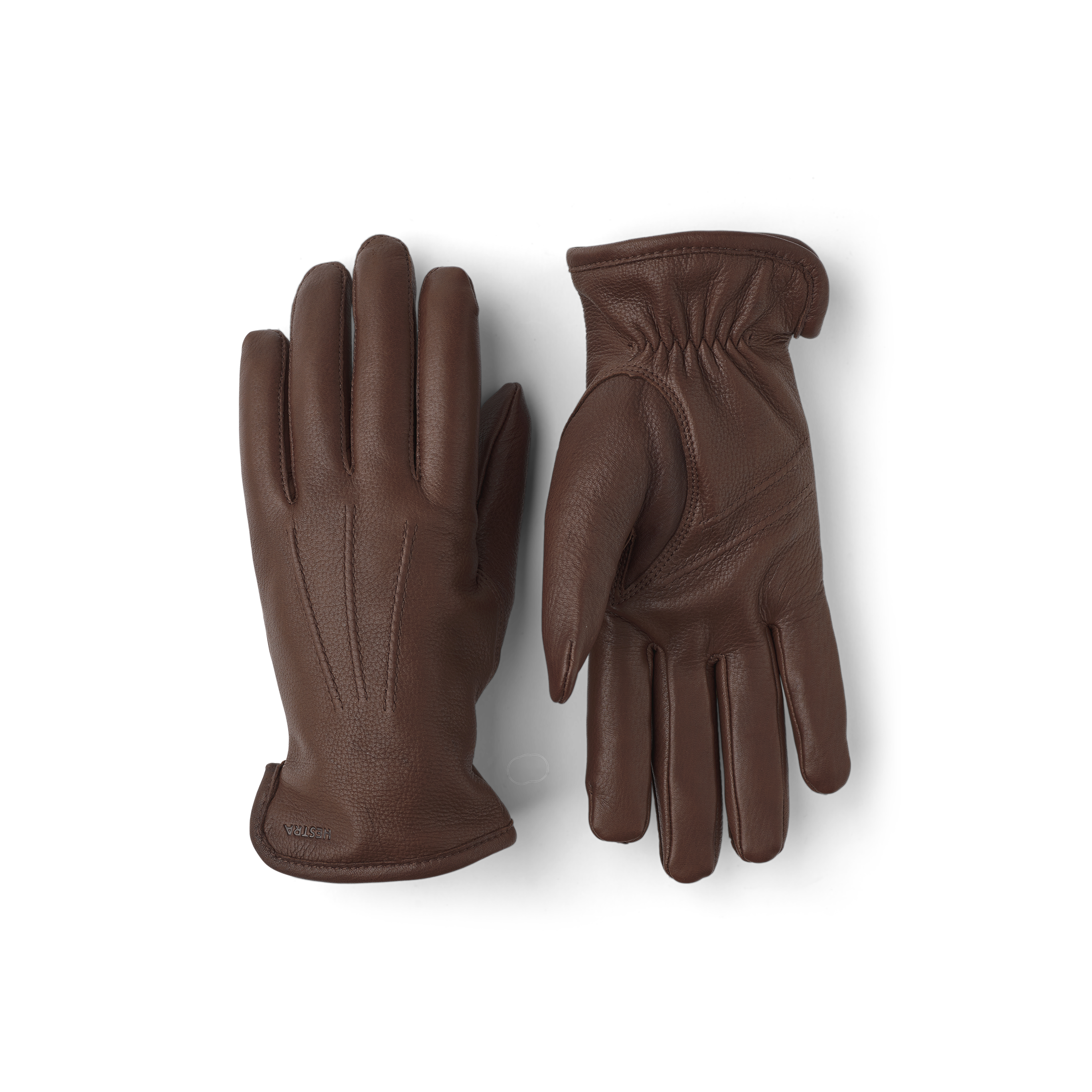 Brauner maschinengenähter Handschuh aus Hirschleder