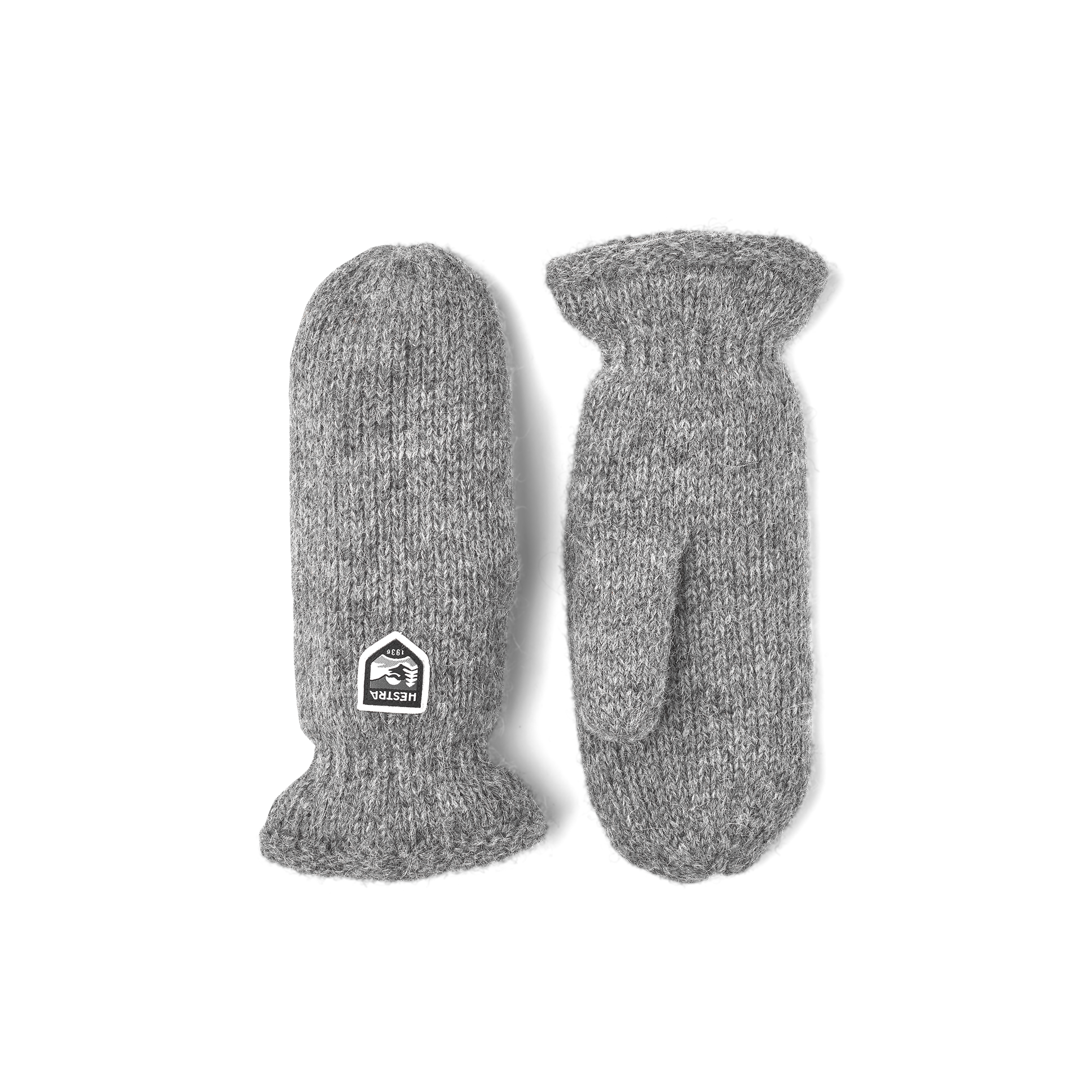 Grauer Strickfäustling aus Shetlandwolle