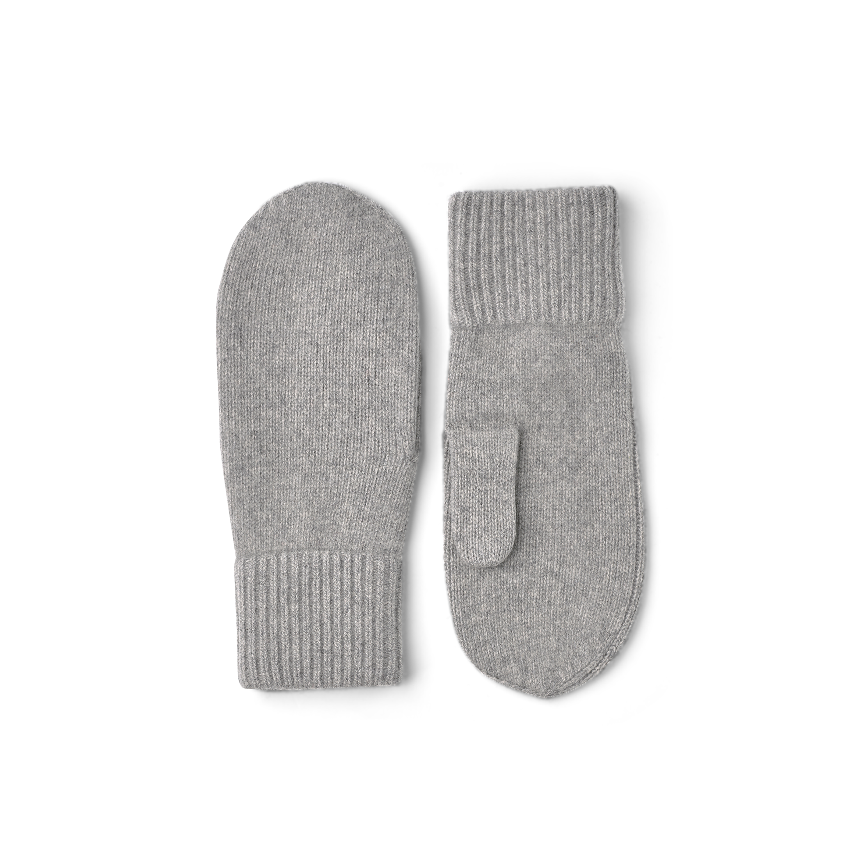 Hellgrauer Strickfäustling aus Kaschmir