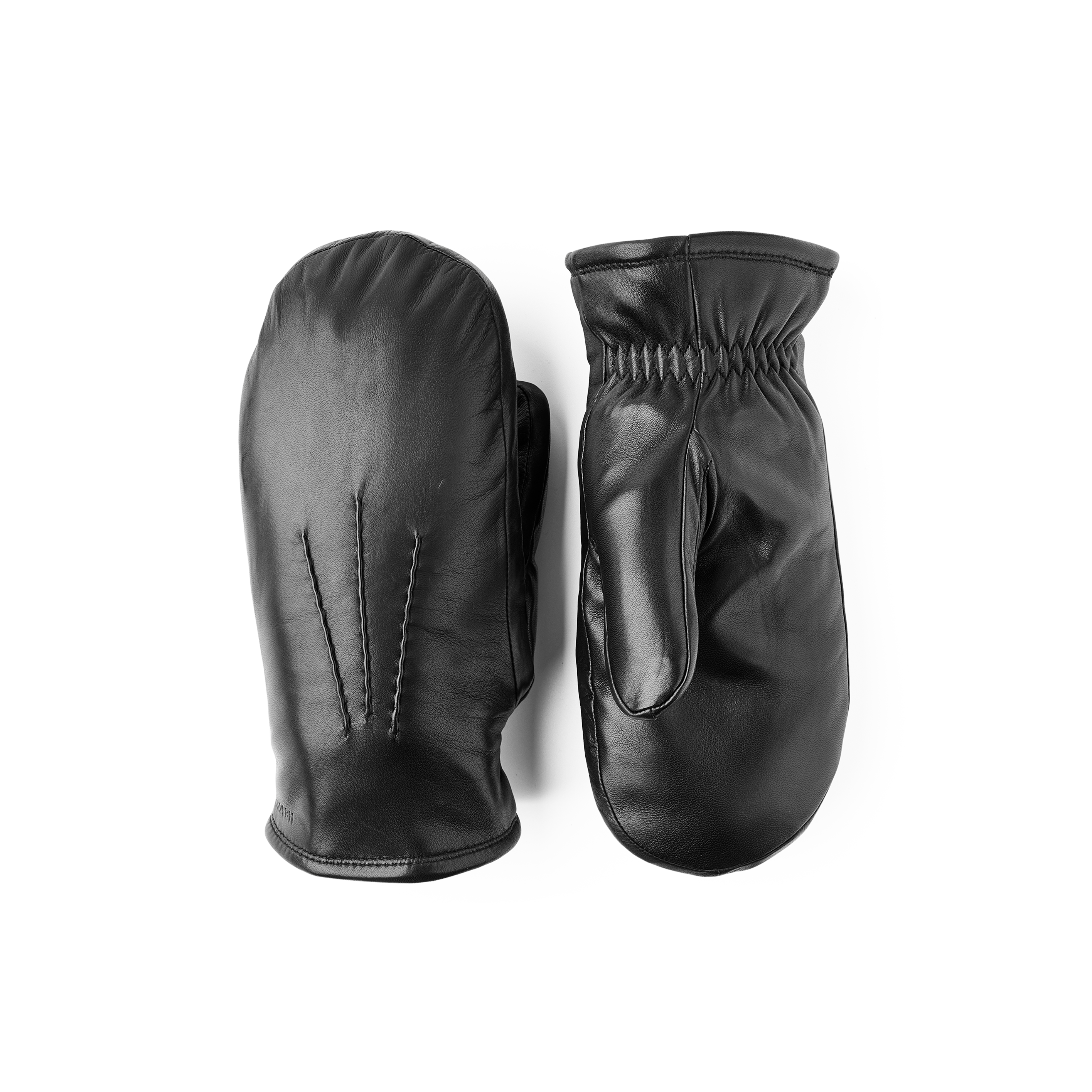 Schwarzer Fausthandschuh aus Haarschafleder