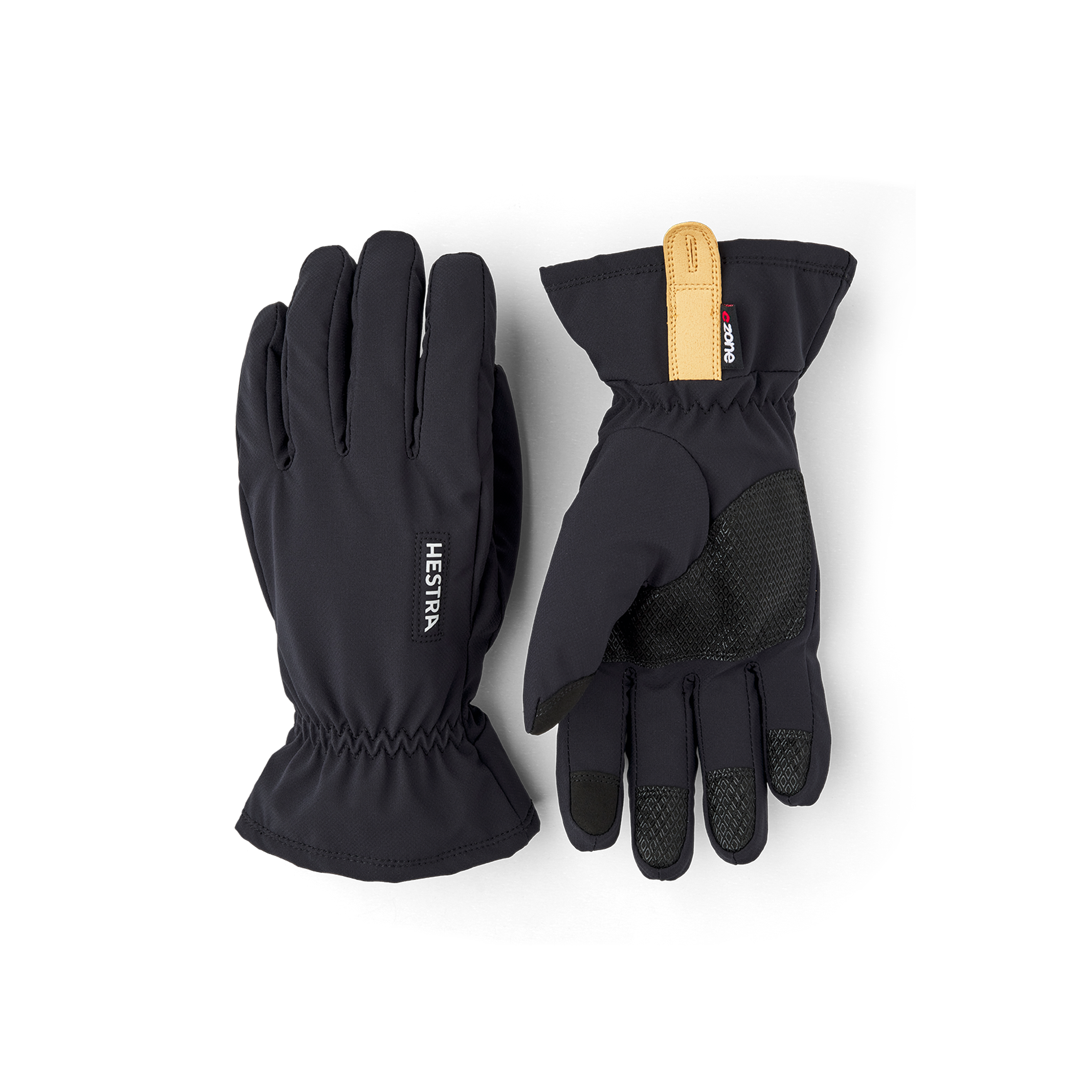 Schwarzer Outdoorhandschuh aus Stoff mit Touchfunktion