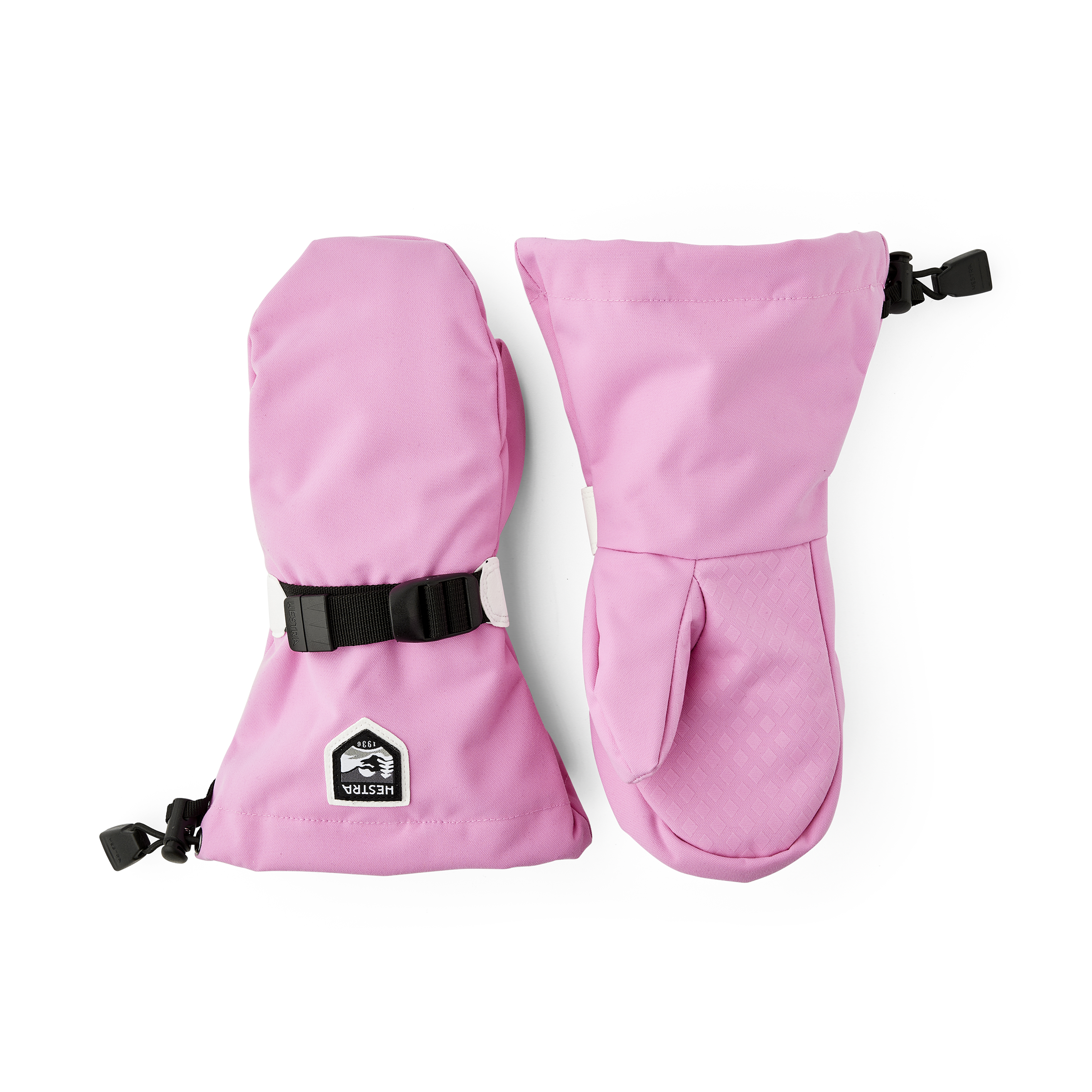 Rosa Fausthandschuh aus Stoff mit verstellbarem Handgelenkverschluss