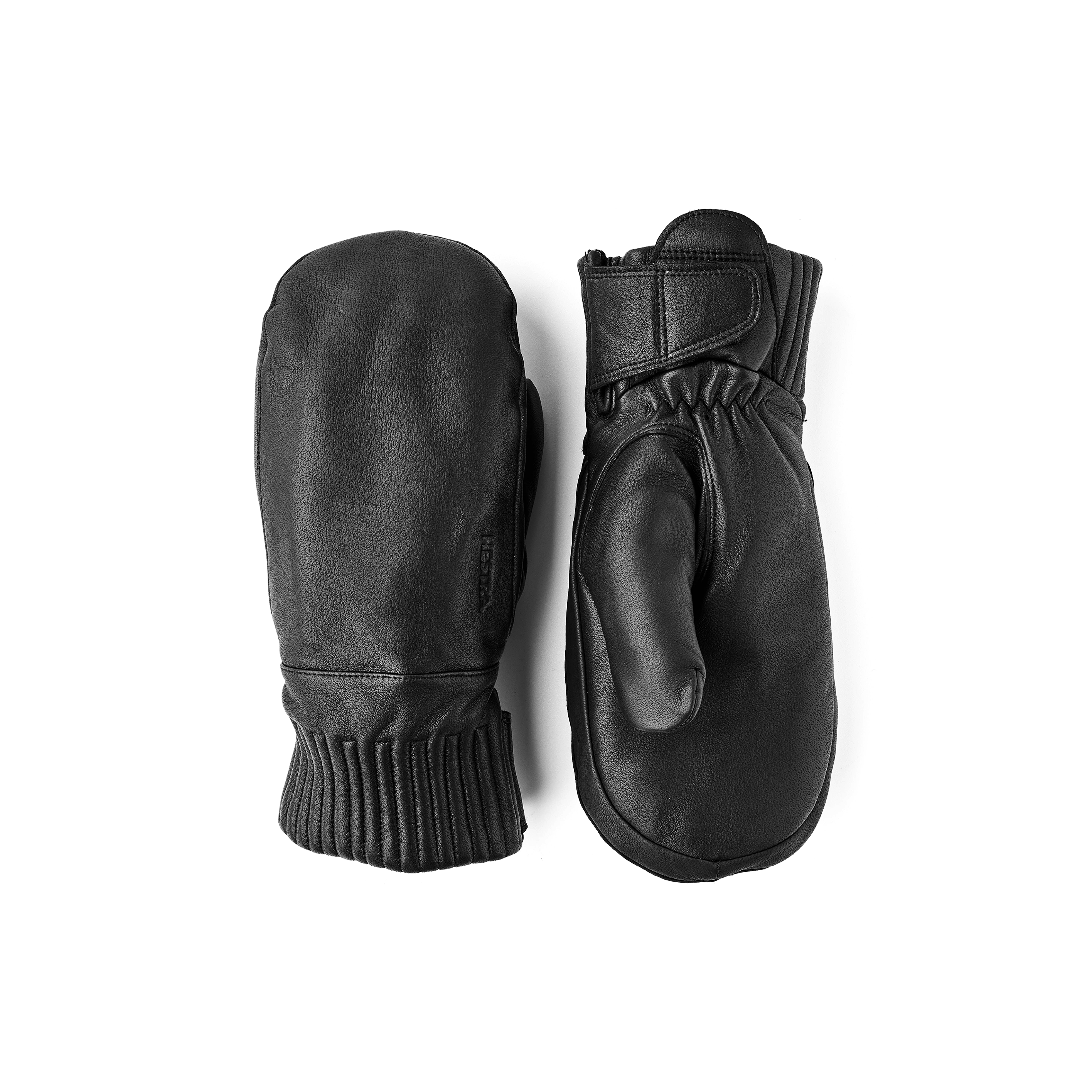 Schwarzer Fausthandschuh aus Haarschafleder