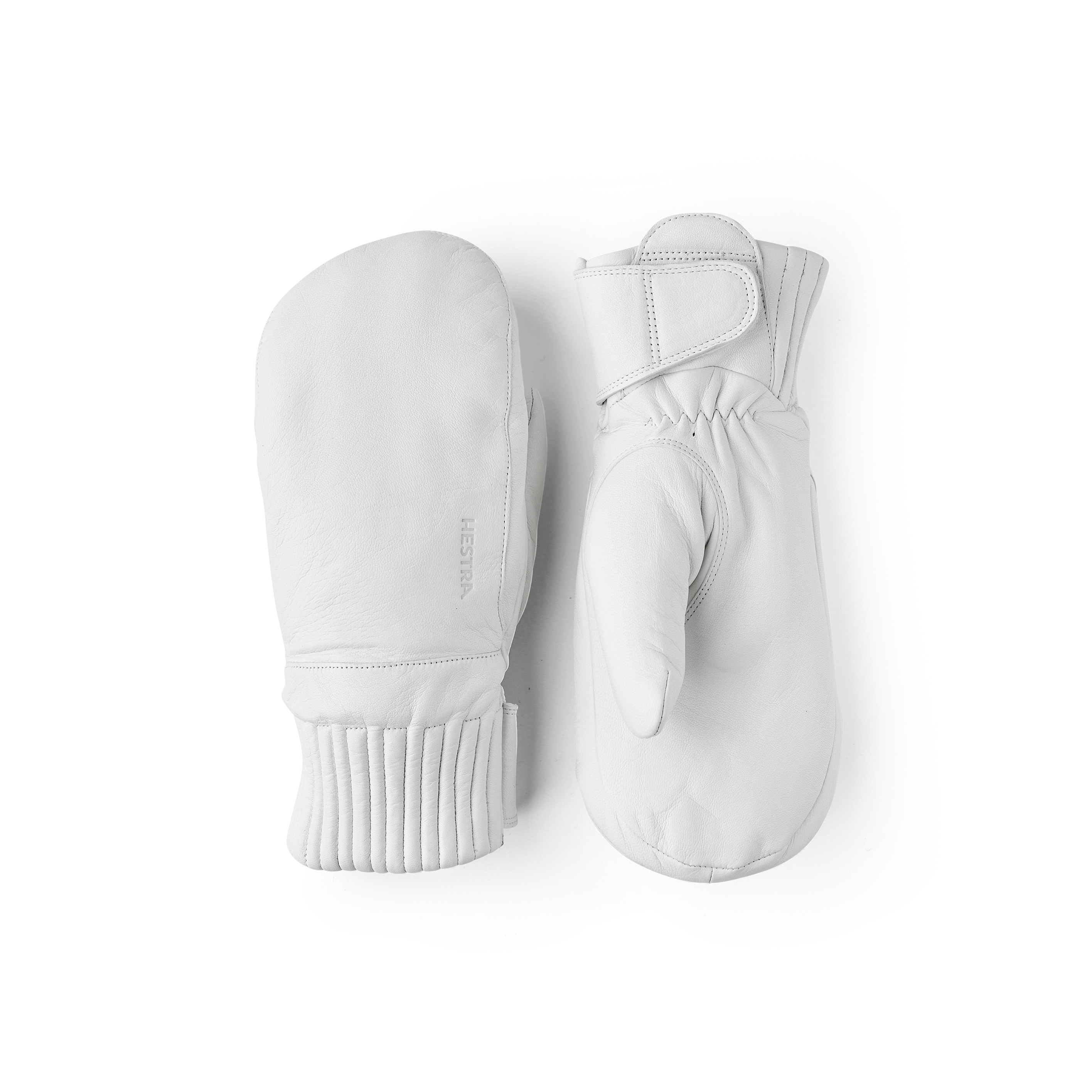 Weißer Fausthandschuh aus Haarschafleder