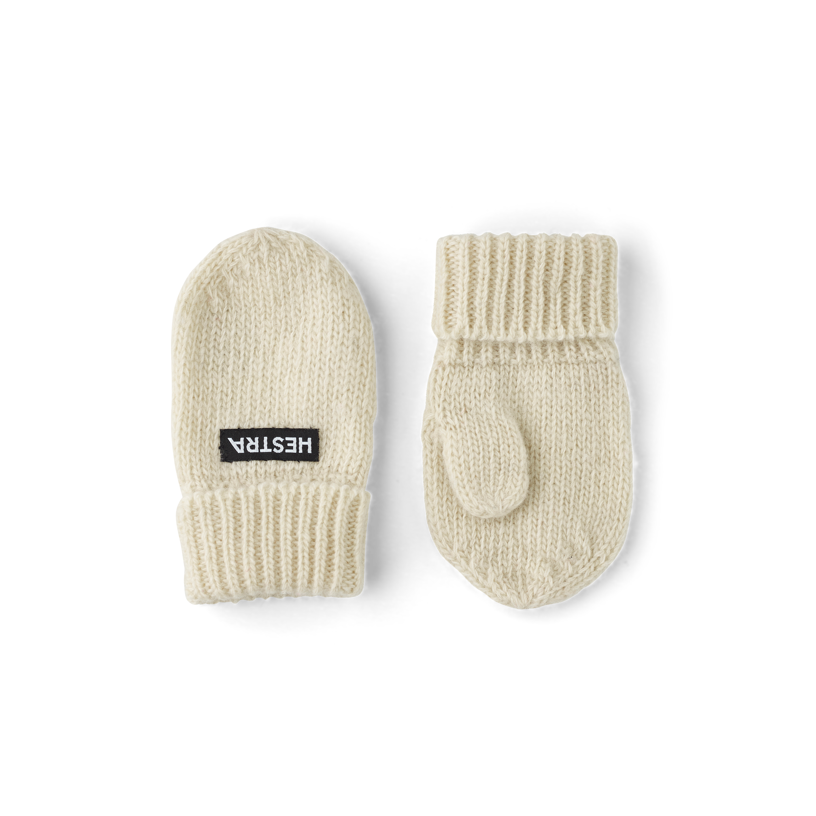 Weißer Strickfäustling aus Woll-Kaschmir-Mix