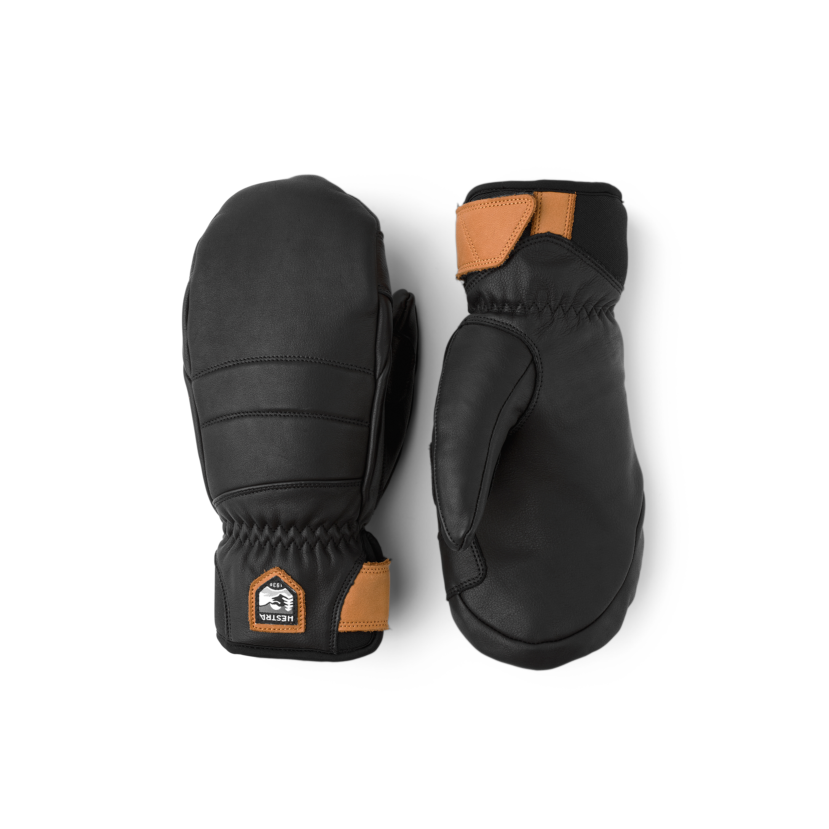 Schwarzer Fausthandschuh aus Rindsleder