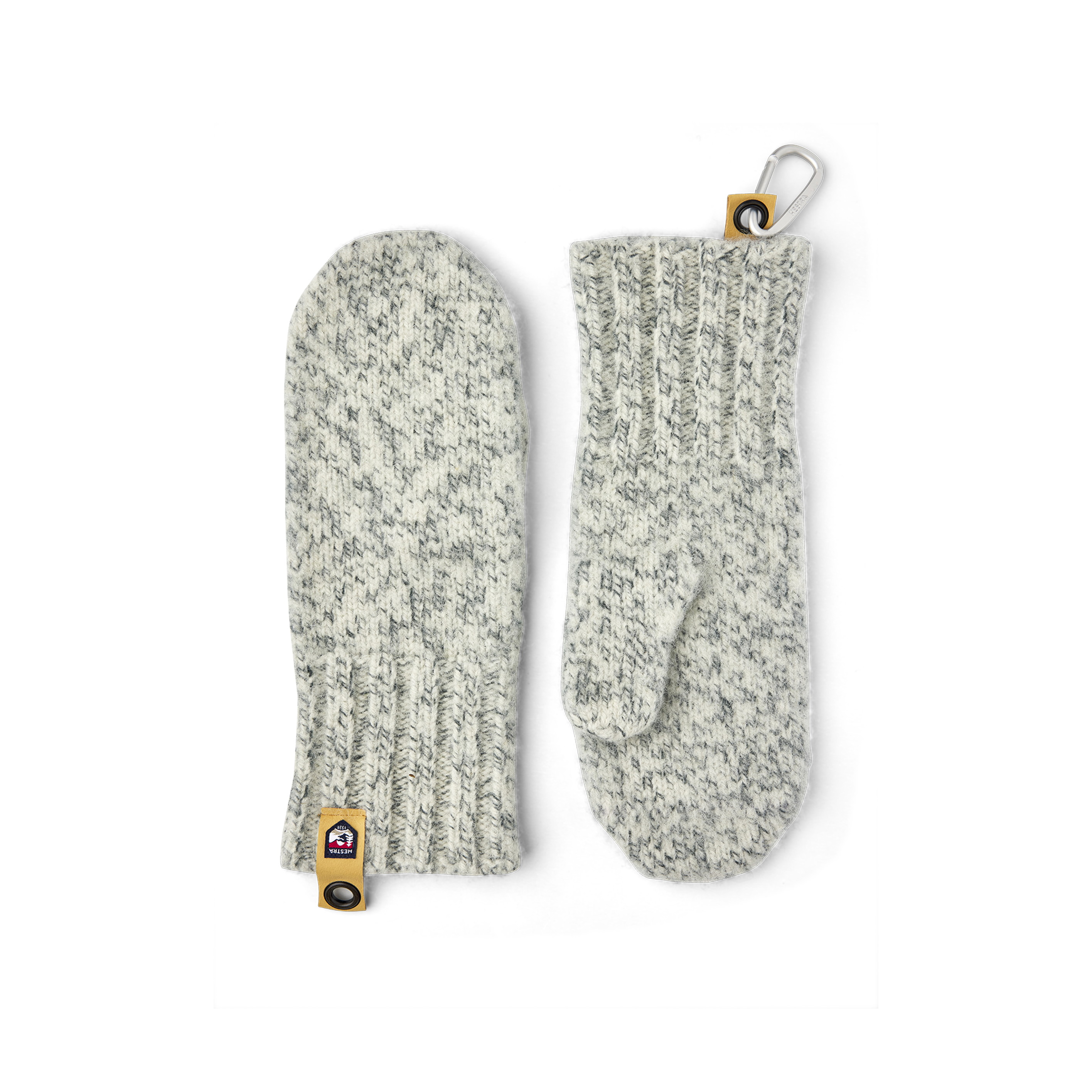 Grauer Strickfäustling aus Wolle