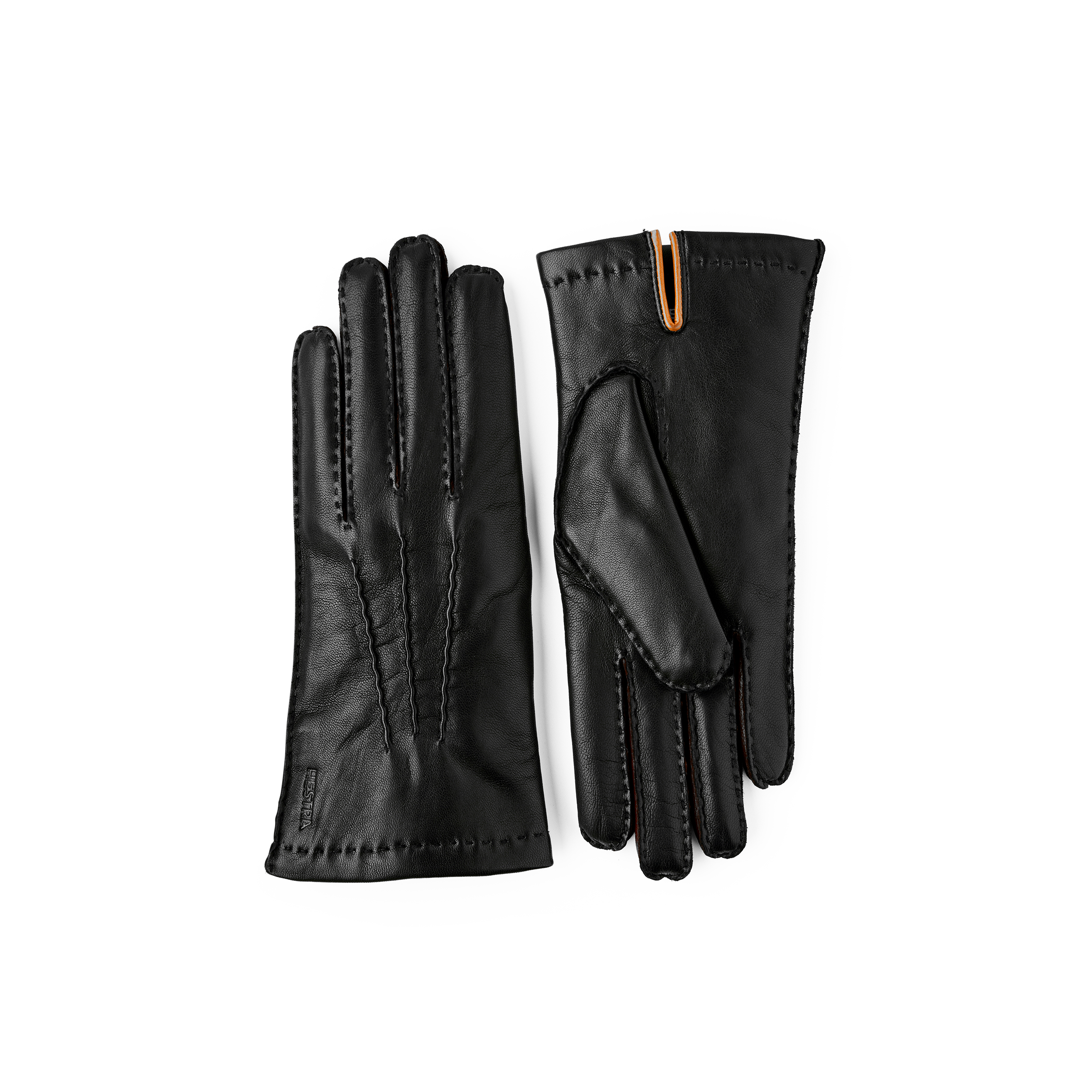 Dunkelvioletter handgenähter Lederhandschuh aus Haarschafleder