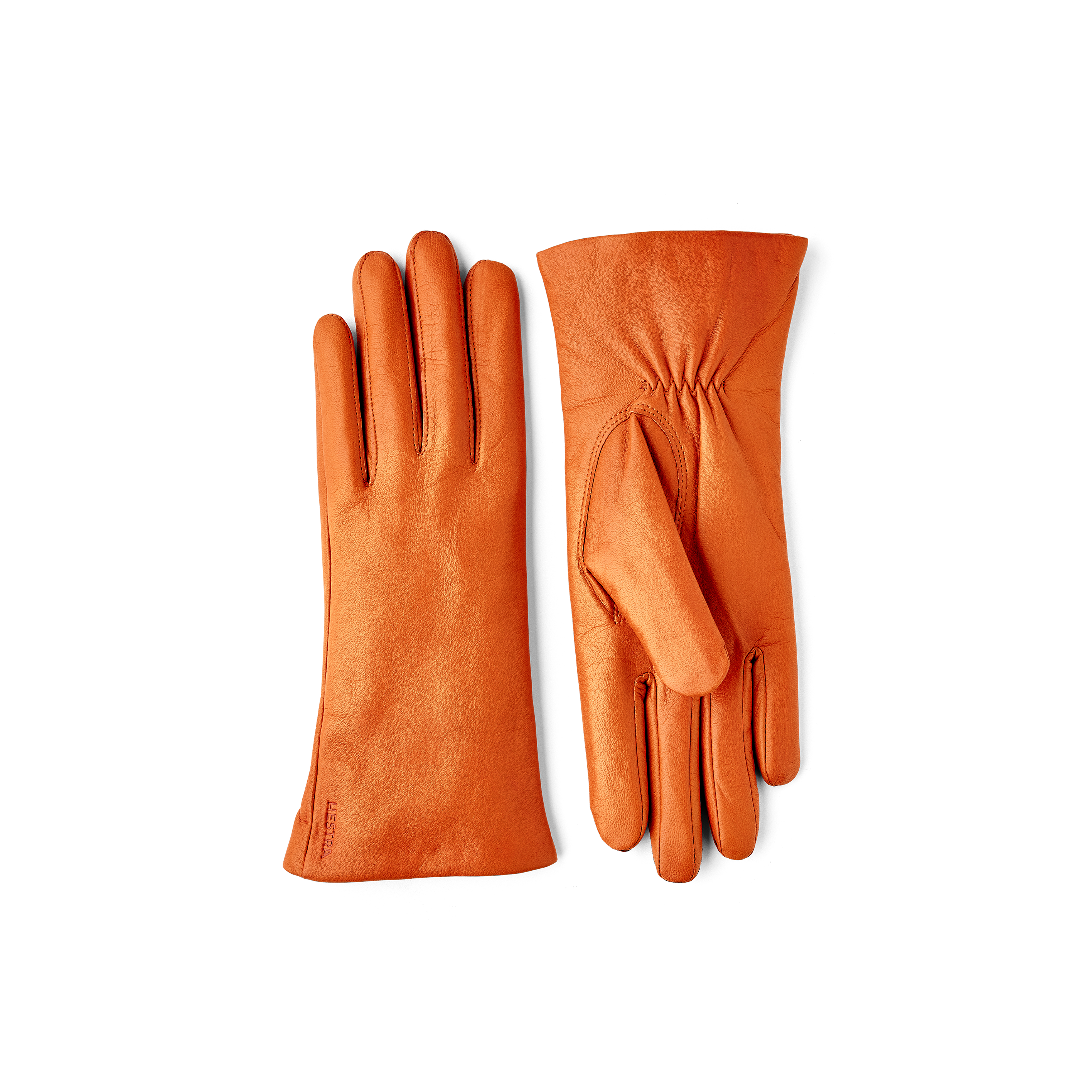 Dunkelvioletter maschinengenähter Lederhandschuh aus Haarschafleder