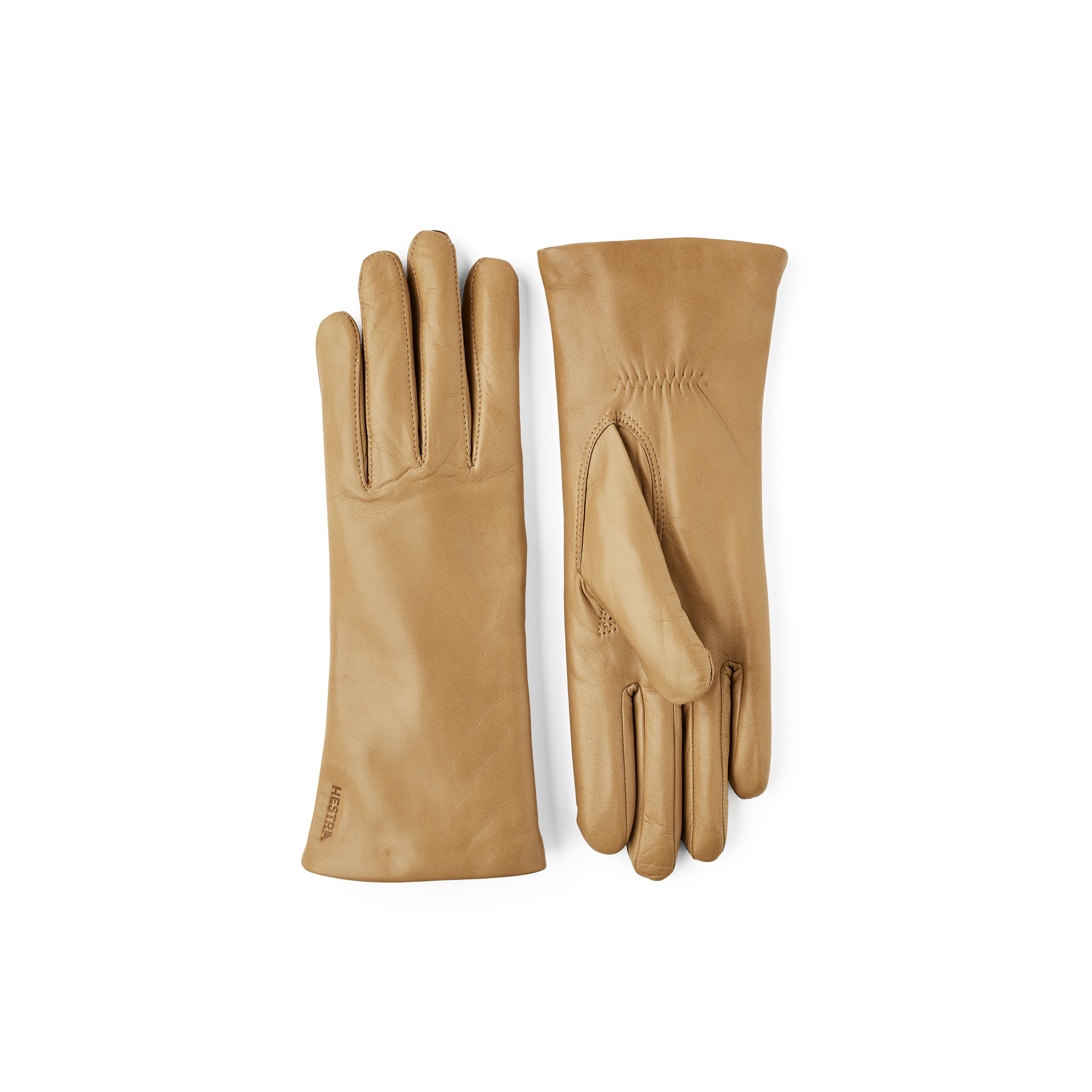 Dunkelvioletter maschinengenähter Lederhandschuh aus Haarschafleder