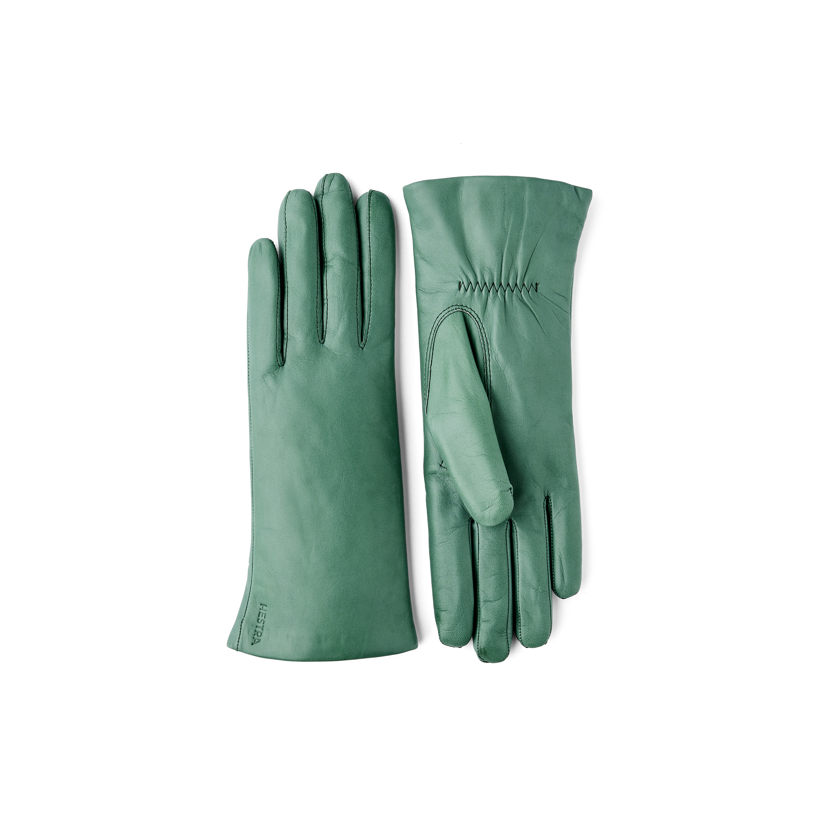 Dunkelvioletter maschinengenähter Lederhandschuh aus Haarschafleder