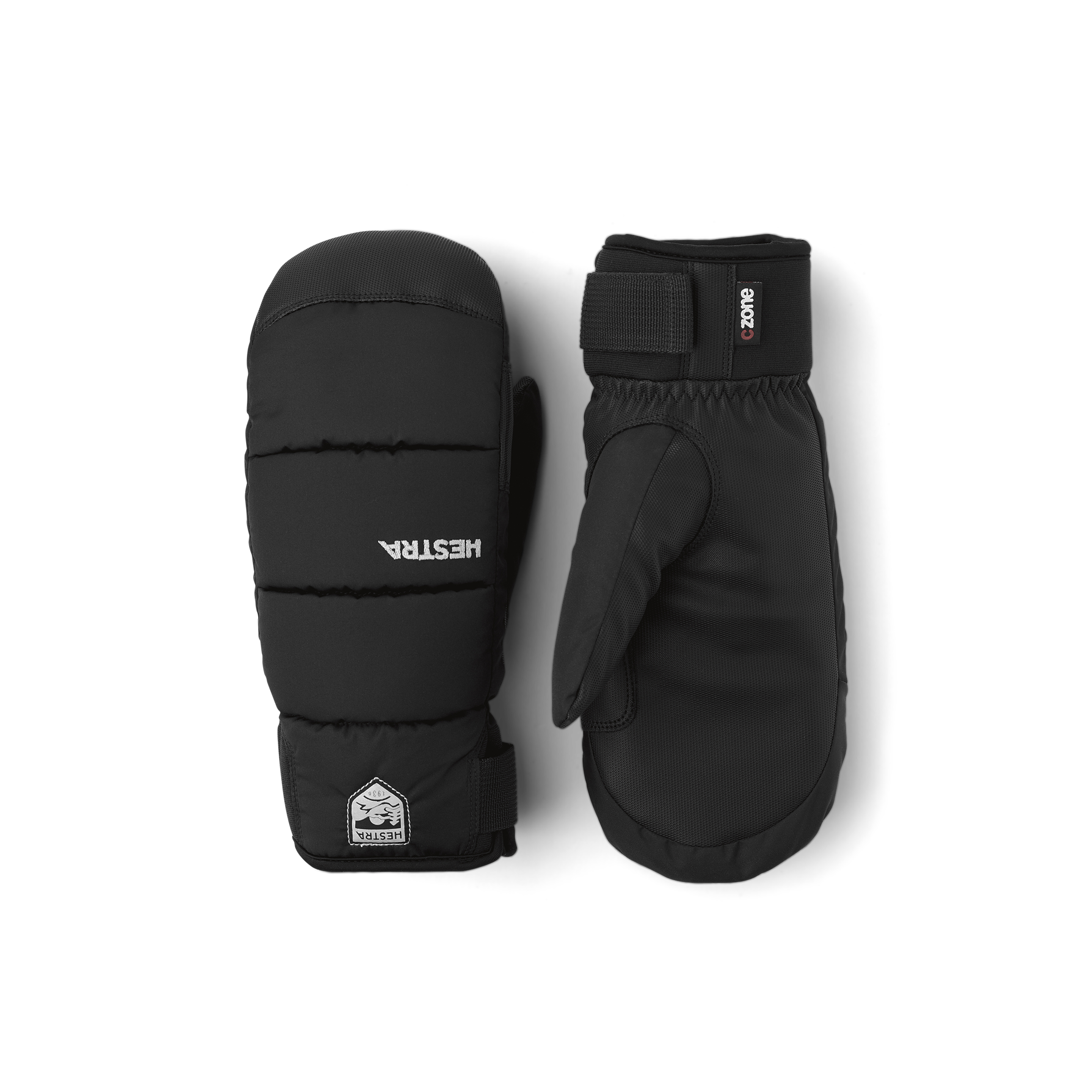 Schwarzer Fausthandschuh aus Stoff mit schwarzer Innenhand aus Synthetikmaterial