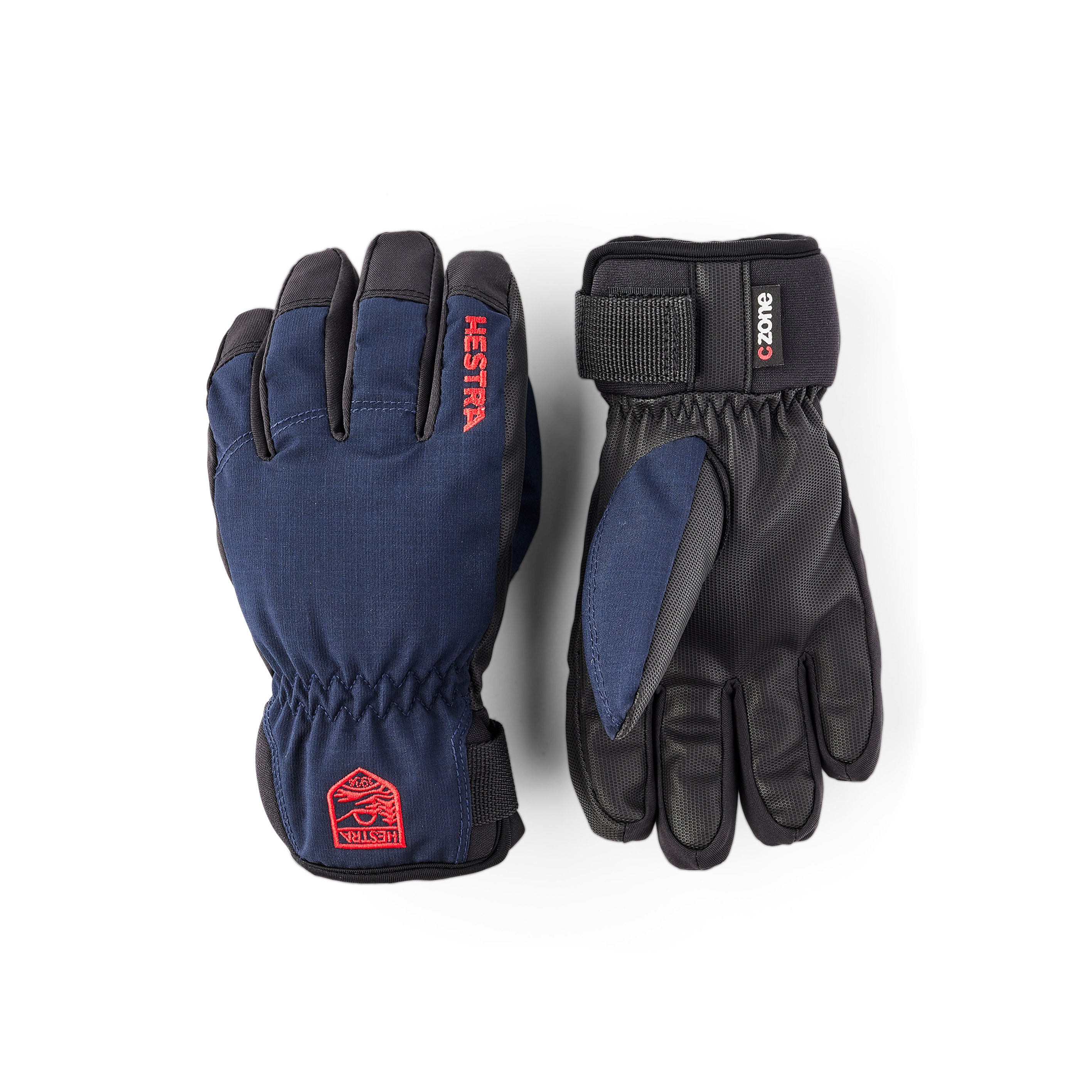 Dunkelblauer Kinderhandschuh aus Stoff mit schwarzer Innenhand